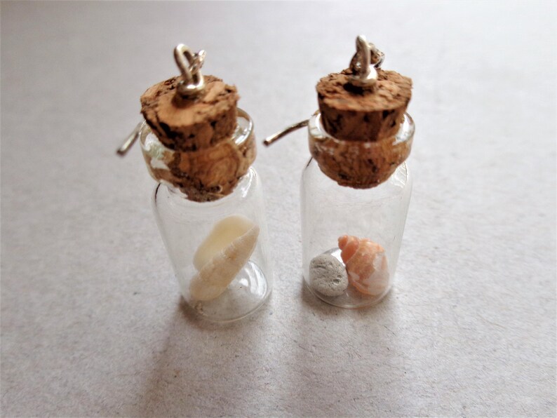 Pendientes de terrario Beach in the bottle: plata de ley, conchas marinas australianas imagen 6