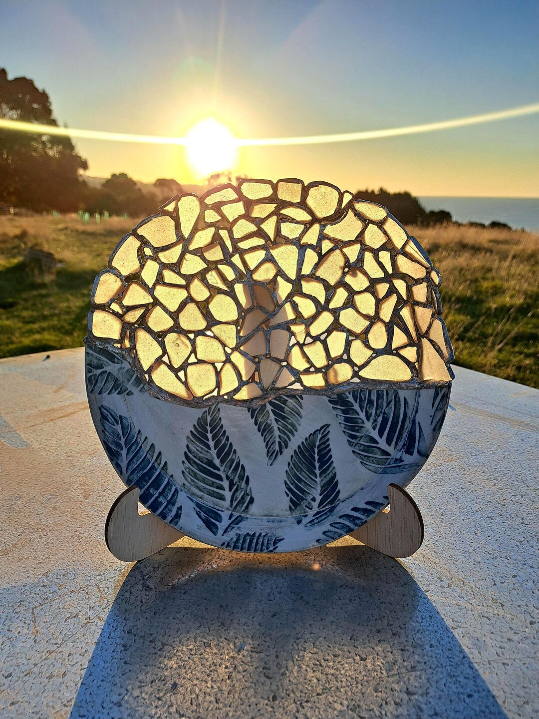 Sea Glass Inlay Pottery Plate: Kintsugi Inspired Mixed Media Art - Etsy