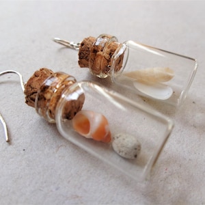 Pendientes de terrario Beach in the bottle: plata de ley, conchas marinas australianas imagen 3
