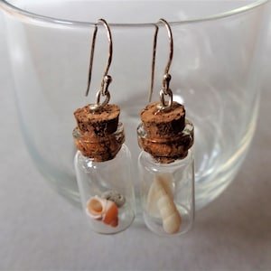 Pendientes de terrario Beach in the bottle: plata de ley, conchas marinas australianas imagen 10