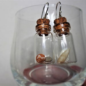 Pendientes de terrario Beach in the bottle: plata de ley, conchas marinas australianas imagen 14