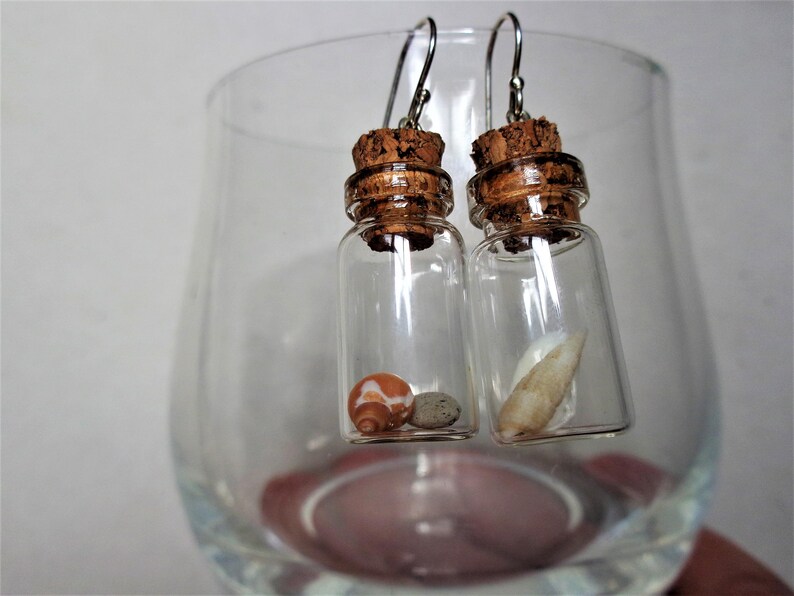 Pendientes de terrario Beach in the bottle: plata de ley, conchas marinas australianas imagen 14