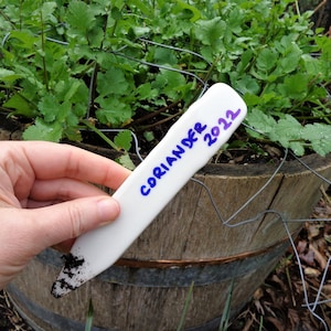 Reusable ceramic garden markers, write on herb plant labels nursery greenhouse indoor outdoor planting botanical green thumb gardening lover