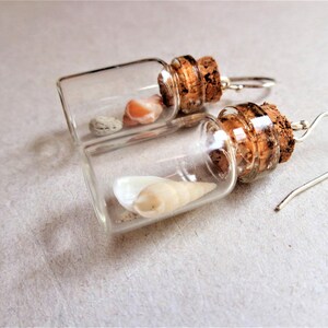 Pendientes de terrario Beach in the bottle: plata de ley, conchas marinas australianas imagen 4