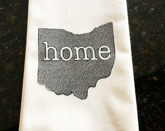 Ohio Home Tea Towel - State of Ohio Towel