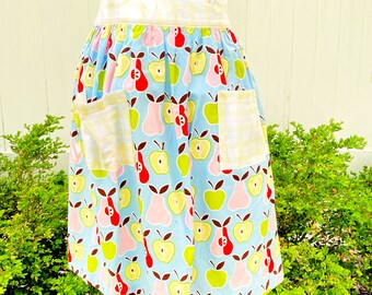 Summer Fruit Half Apron - Gathered Skirt Apron