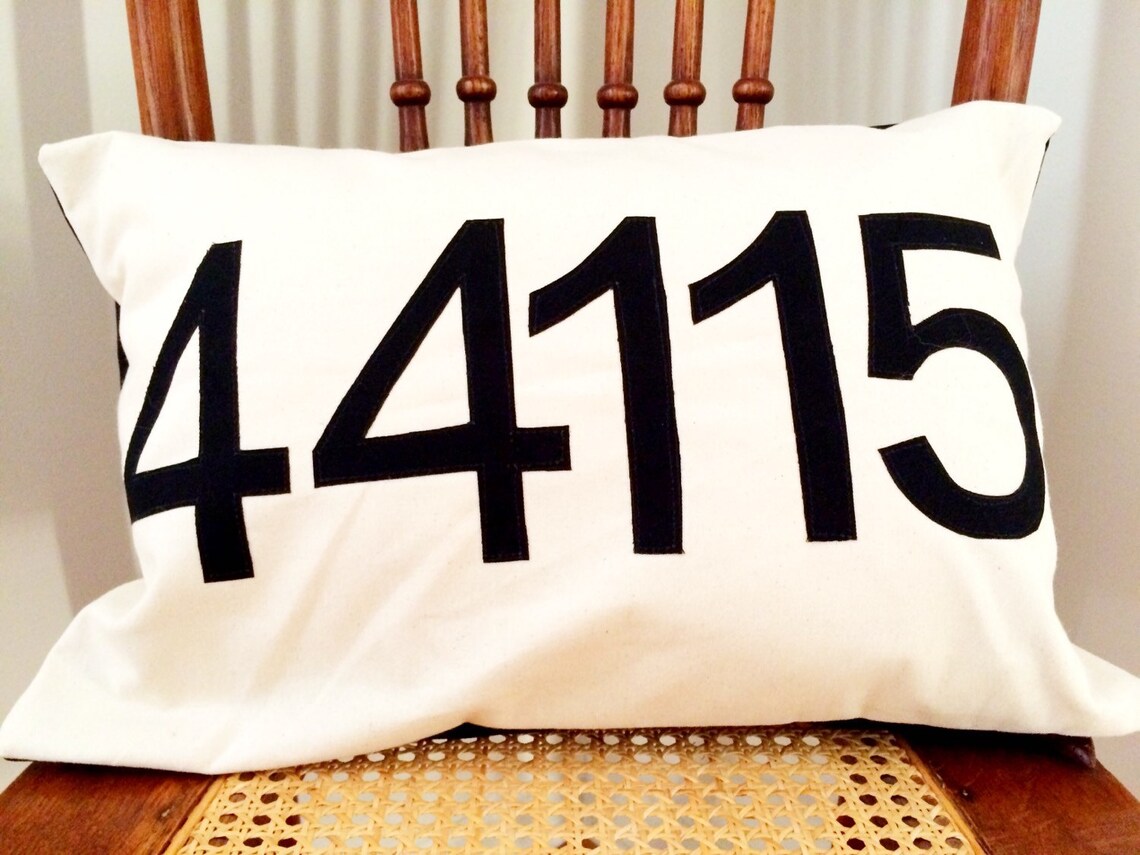 Zip Code Pillow Cover Your Hometown Pillow Cover Etsy