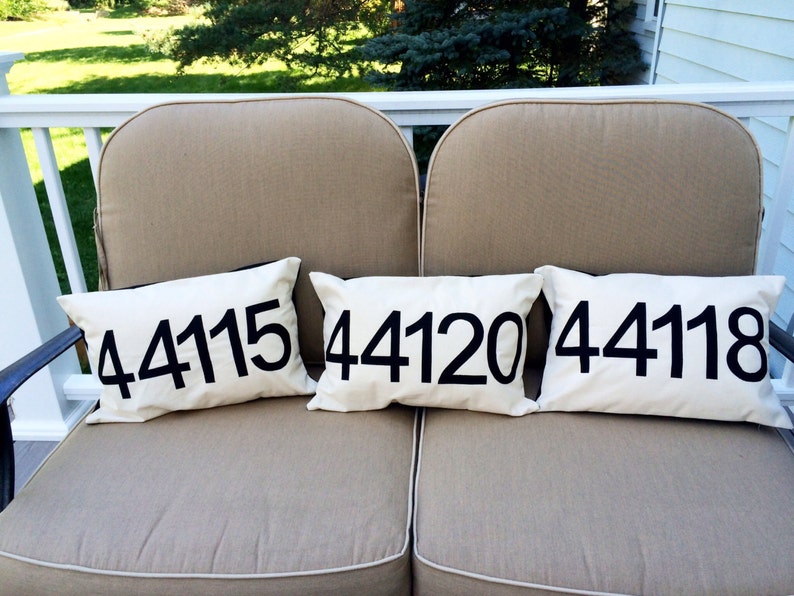 Zip Code Pillow Cover Your Hometown Pillow Cover Etsy