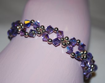 Womens Violet Swarovski Crystal Bracelet
