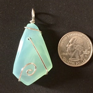 Sea Blue/Green Chalcedony Pendant