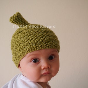 gumnut baby hat pattern - pixie hat pattern - pdf knit pattern - newborn hat pattern for baby