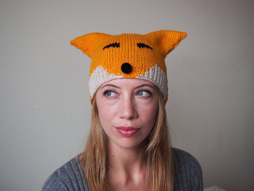 Fox Hat Knitting Pattern Pattern for Women Men Girls Boys Fox Beanie ...