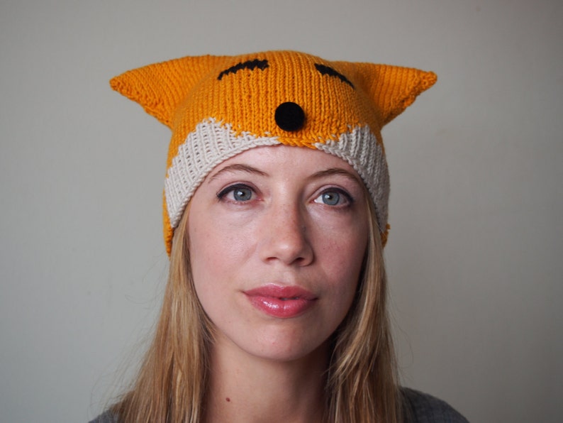 fox hat knitting pattern pattern for women men girls boys fox beanie pattern image 4