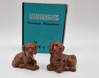 Vintage Wade Whimsies Red Setter Puppies Boxed