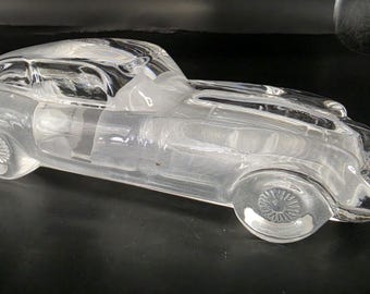 Mercedes Benz 500k Roadster Car Glass Frosted Paperweight