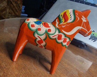 Vintage Swedish Dala Horse Red Nils Olsson 15cm