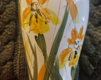 Trial Anita Harris Iris Art Pottery Purse Vase 18cm 2014 Signed