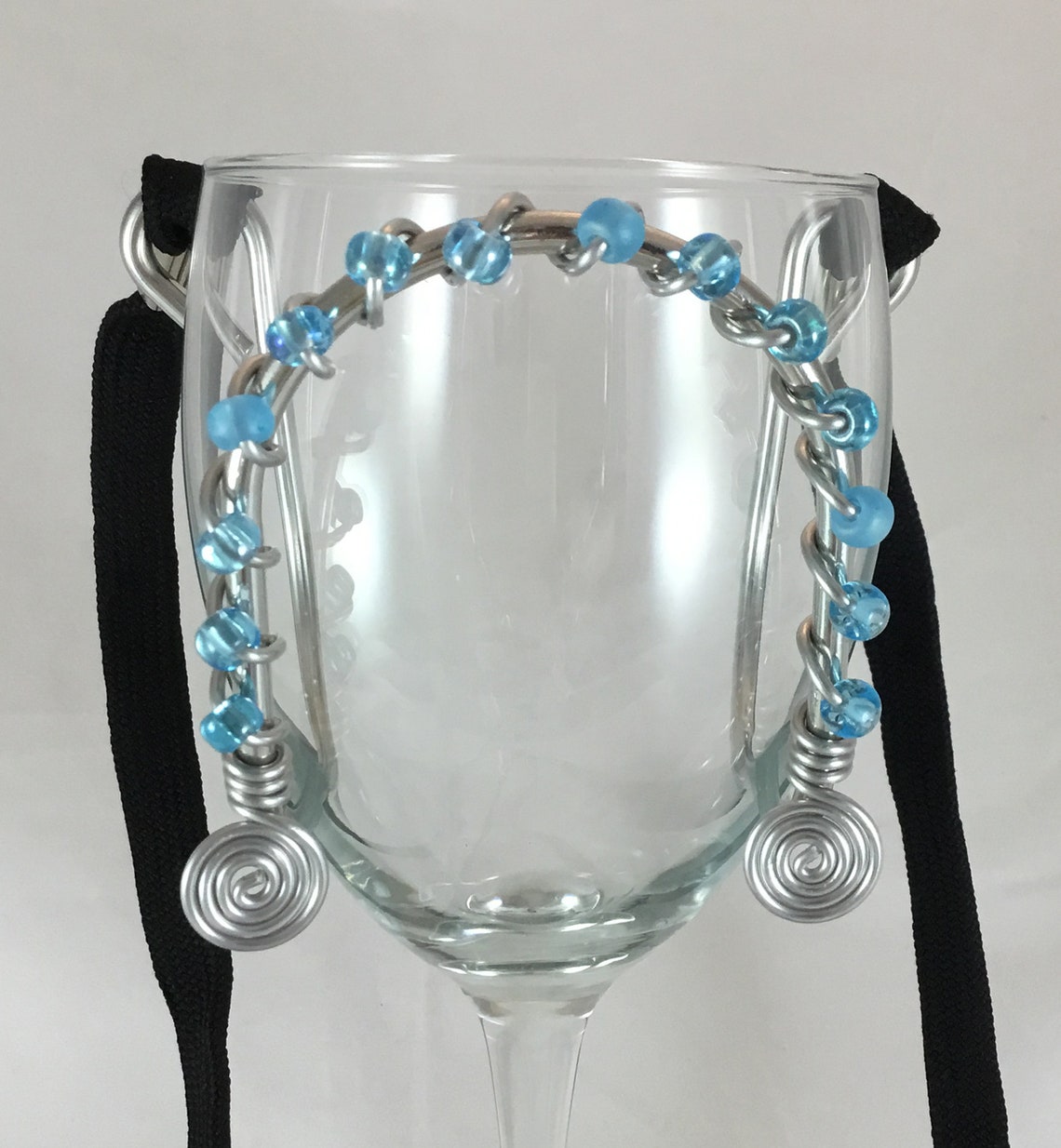 Wine Glass Holder Necklace Beaded and Wired Etsy