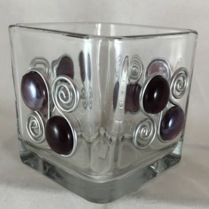 Jeweled Dish with Spoon & Dip Amethyst