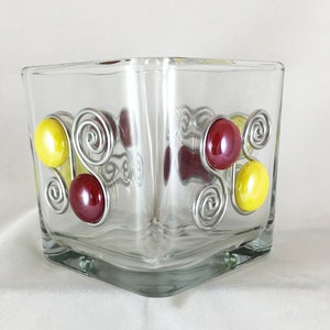 Jeweled Dish with Spoon & Dip Red, Yellow