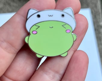 Frog Pin with Cat Baret