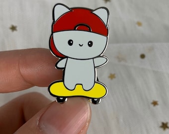 Skater Kitty Enamel Pin