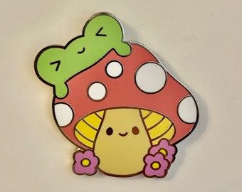 Frog Mushroom Pin
