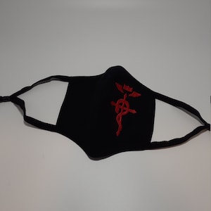 Anime and manga inspired Full Metal Alchemist 3-ply cotton face mask with ear loop adjusters