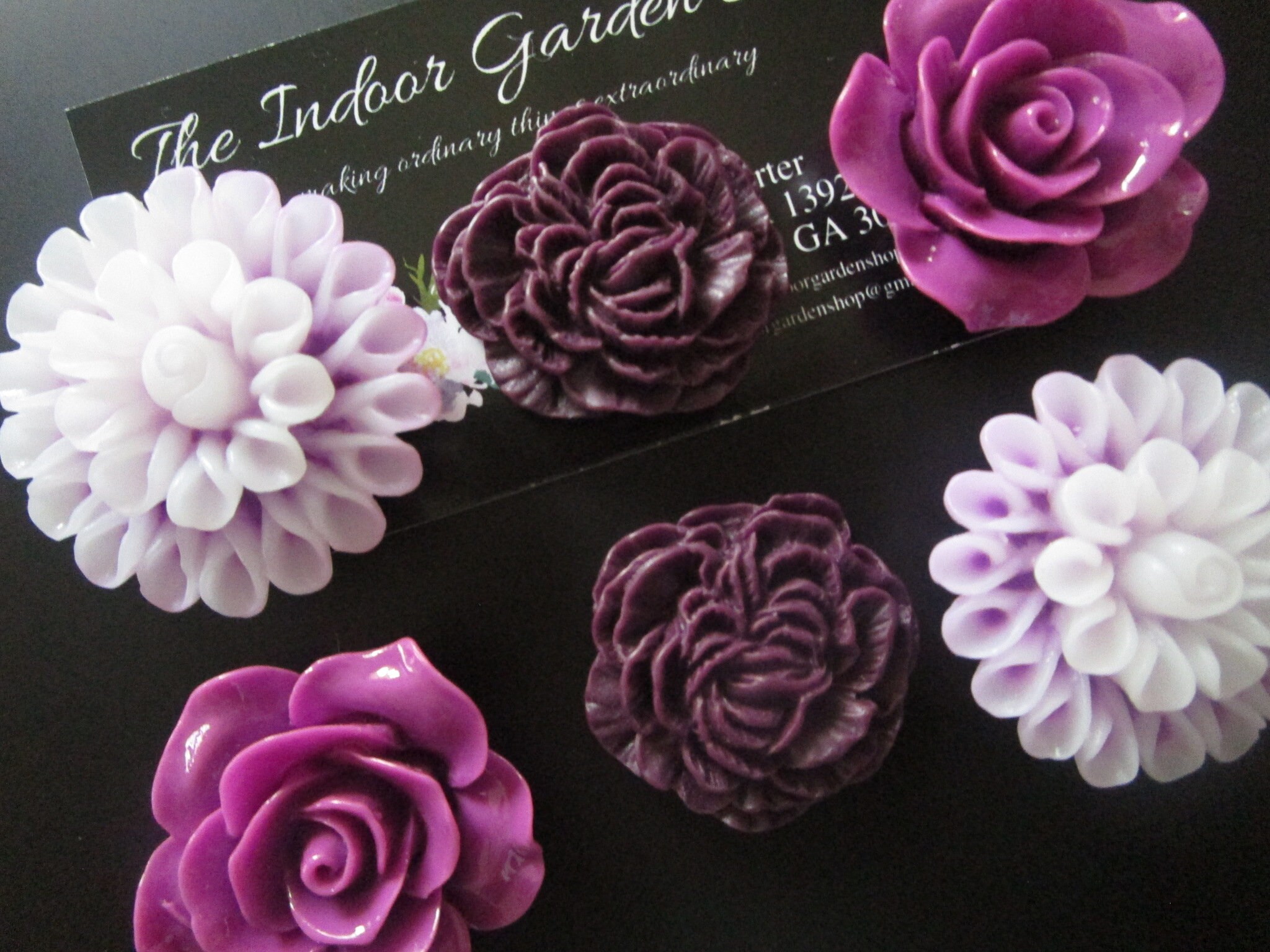 Flower 6 Large Flower Plum and Lilac Fridge Etsy