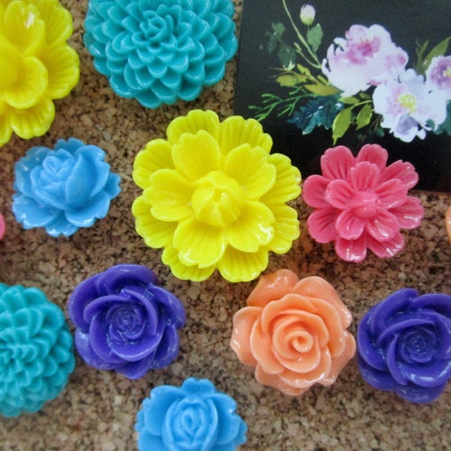 White Daisy Decorative Thumb Tacks Daisies Push Pin Set Etsy