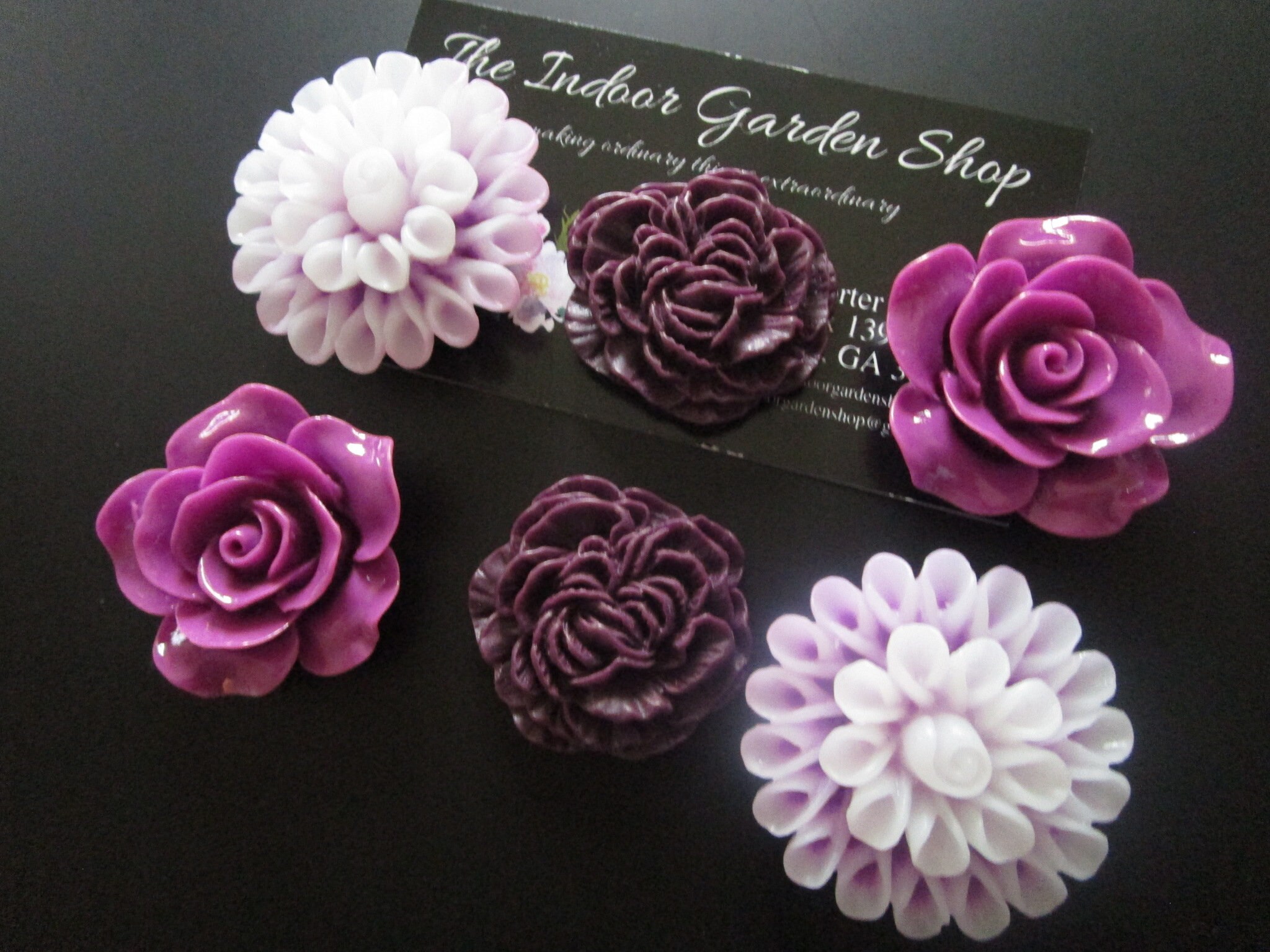 Flower 6 Large Flower Plum and Lilac Fridge Etsy