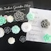 Pretty Magnet Set, 12 Cute Fridge Magnets, Decorative Magnets, Mint Green, Magnet for Board, Locker Magnet, Wedding Favors 