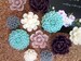 Flower Pushpins, 12 pc Thumbtack Set, Pretty Office Supply, Cubicle Decor, Desk Decor, Pale Green, Cream, Plum and Gray