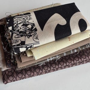 Sandy Beach Scrap Pack - 5.3oz Tan & Brown Fabric | Quilting Scraps | Designer Cotton
