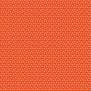 May include: A repeating pattern of small, pink tulip shapes with a shadow effect, set against a vibrant orange background. The design is evenly spaced, creating a textured, all-over floral print.