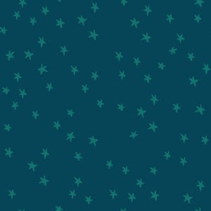 May include: A seamless pattern featuring teal-colored, hand-drawn stars scattered across a dark teal background. The stars vary slightly in size and orientation, creating a whimsical and playful design. This pattern is suitable for various applications.
