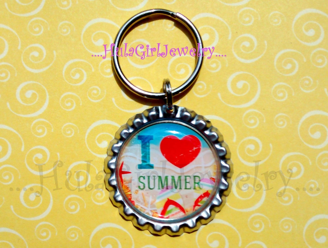 I Love Summer Key Chain, Paradise, Fun, Margaritaville, Summer Bottle ...