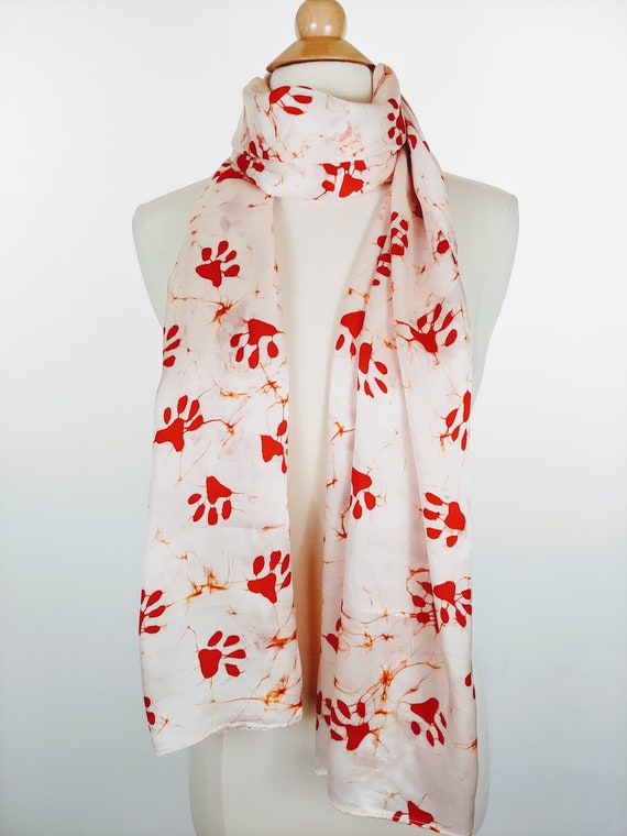 Animal dog paw print scarf soft large light weigh shawls wrap large gift