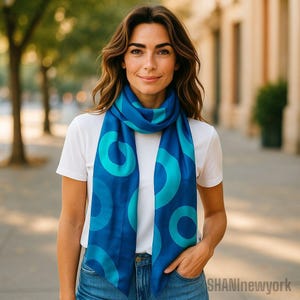 Blue color scarves, sky blue scarf, Silk scarves, Batik fabrics, Batik clothing, Hand made silk scarf, hand painted scarf, long scarf.