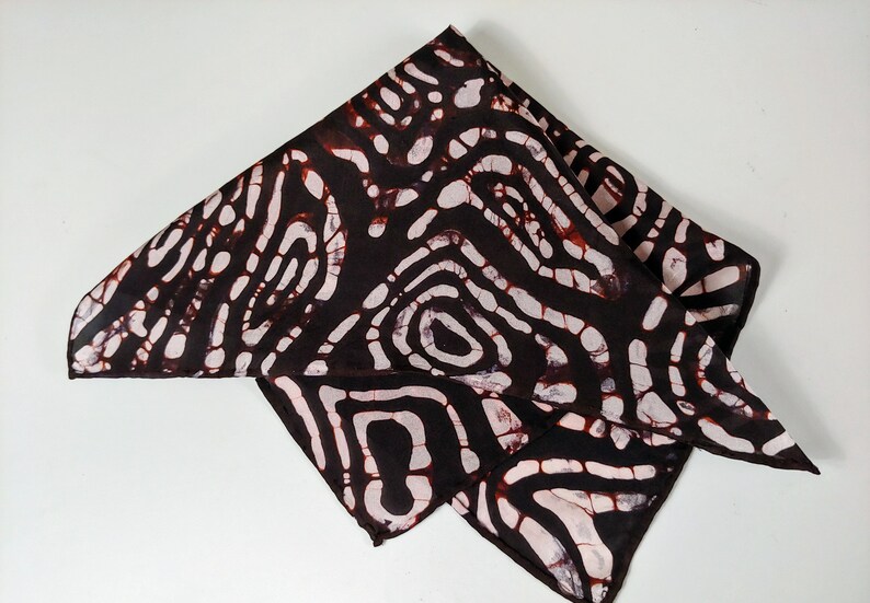 silk pocket square Black /& white pocket square Batik clothing batik handkerchief men/'s accessories. Batik hand made pocket square