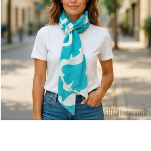 Scarf, Silk scarf,Mothers day Batik scarf.Hand made silk scarf.leaves printed scarf.Blue silk scarf.Holiday gift