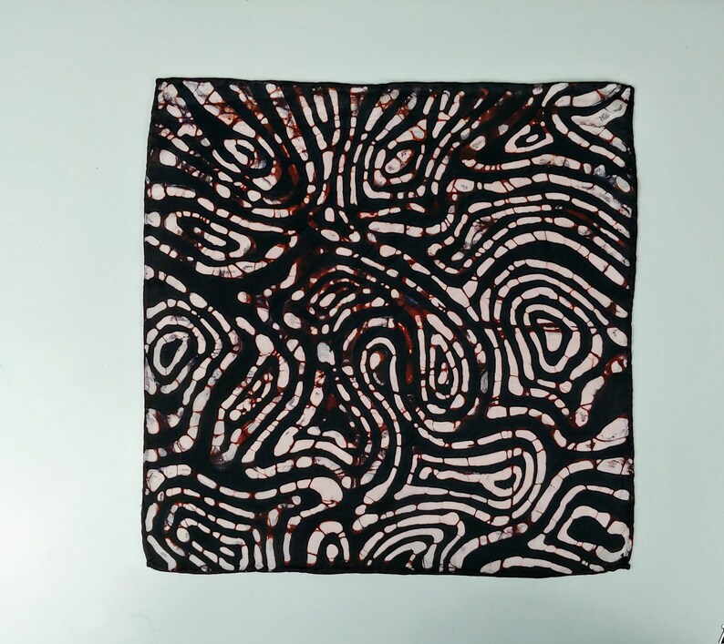 silk pocket square Black /& white pocket square Batik clothing batik handkerchief men/'s accessories. Batik hand made pocket square
