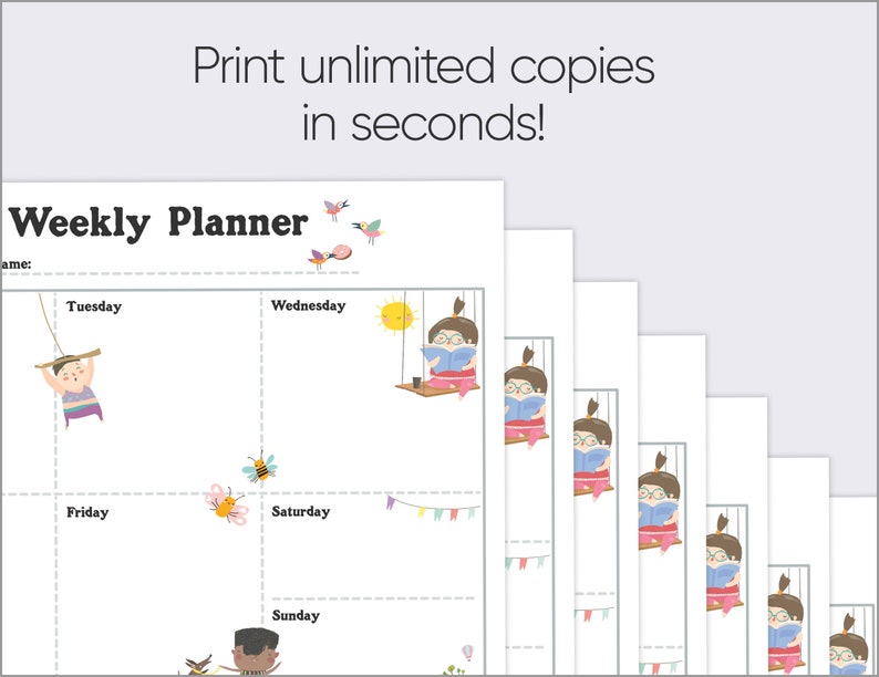Printable Weekly Schedule | Simple Kids School and Activity Planner ...