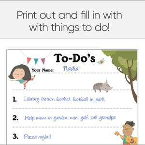 Printable to Do List for Kids | Simple Kids School and Activity Planner ...