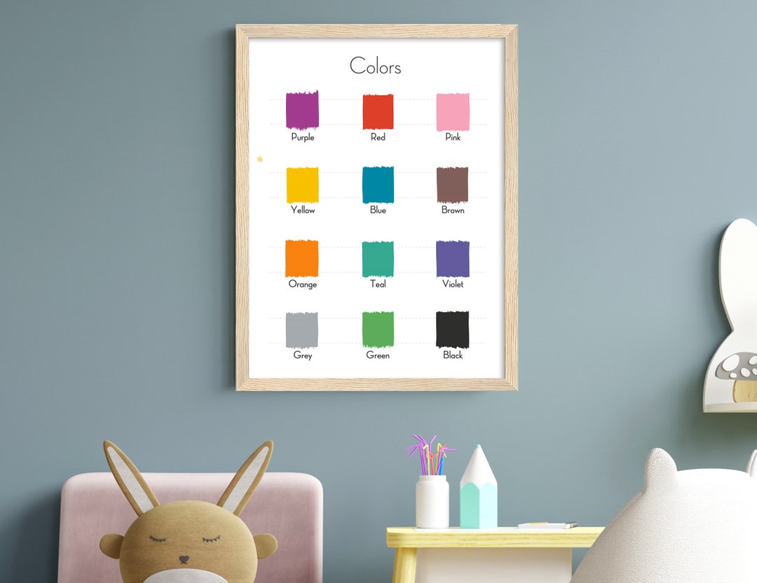 Framed Colors Poster, Educational Poster, Home Learning, Homeschool ...