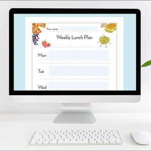 Kids Printable + Editable Weekly Lunch Planner | Simple Kids School ...