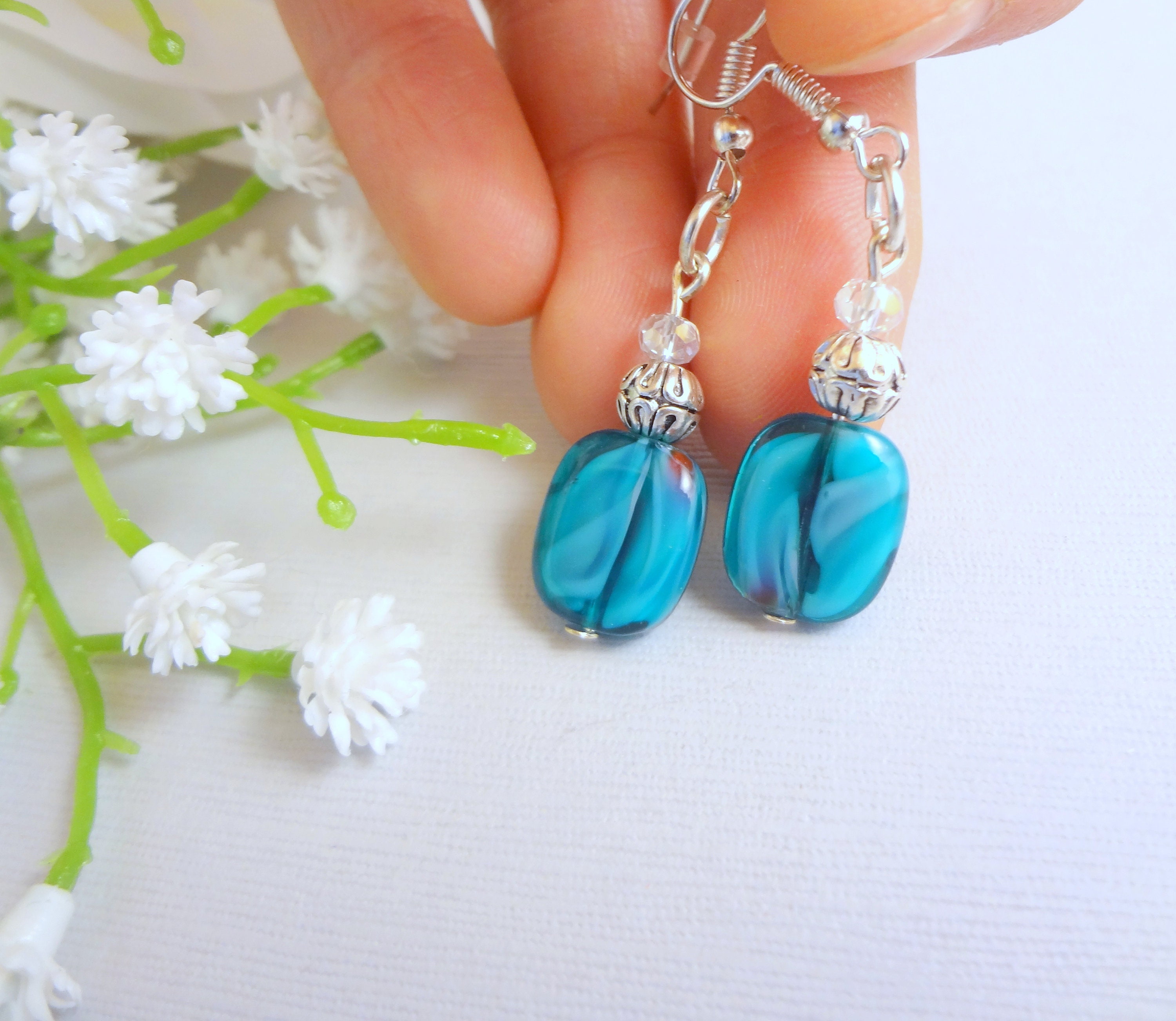 Wedding Dress with Turquoise Jewelry