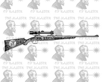 Ornate High Detail Scoped Hunting Rifle Laser-Ready SVG Digital File for Glowforge or other Laser Engraver