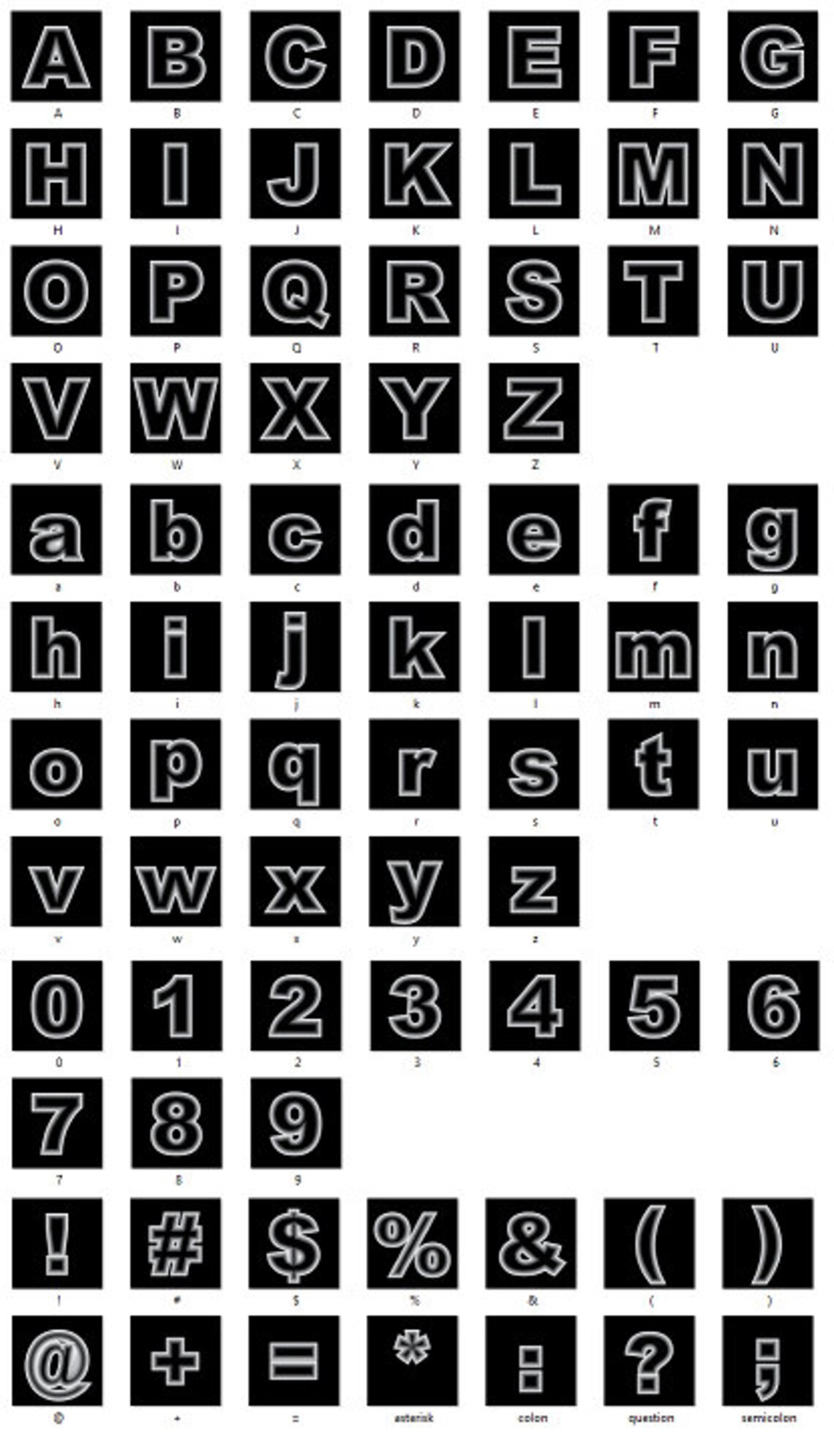 3D Laser Engraver Letters Numbers & Symbols Relief Engrave Etsy