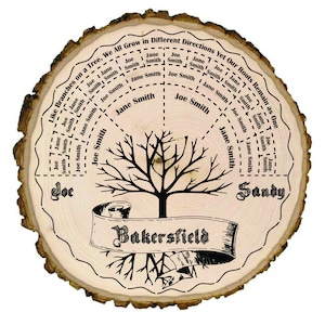 Family Tree SVG Template for Laser Engraving with Glowforge or Other - Digital File Only / Vector